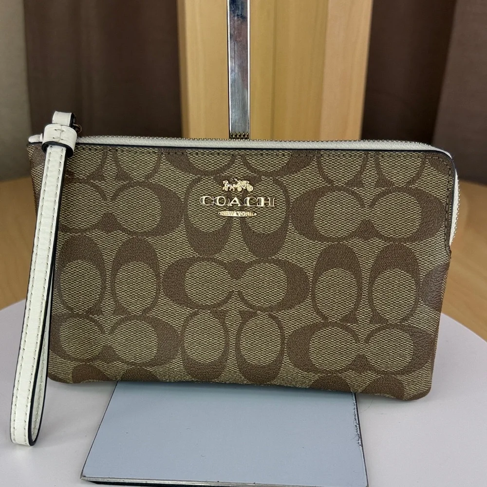 Coach Brown Signature Wristlet - Picture 2 of 6